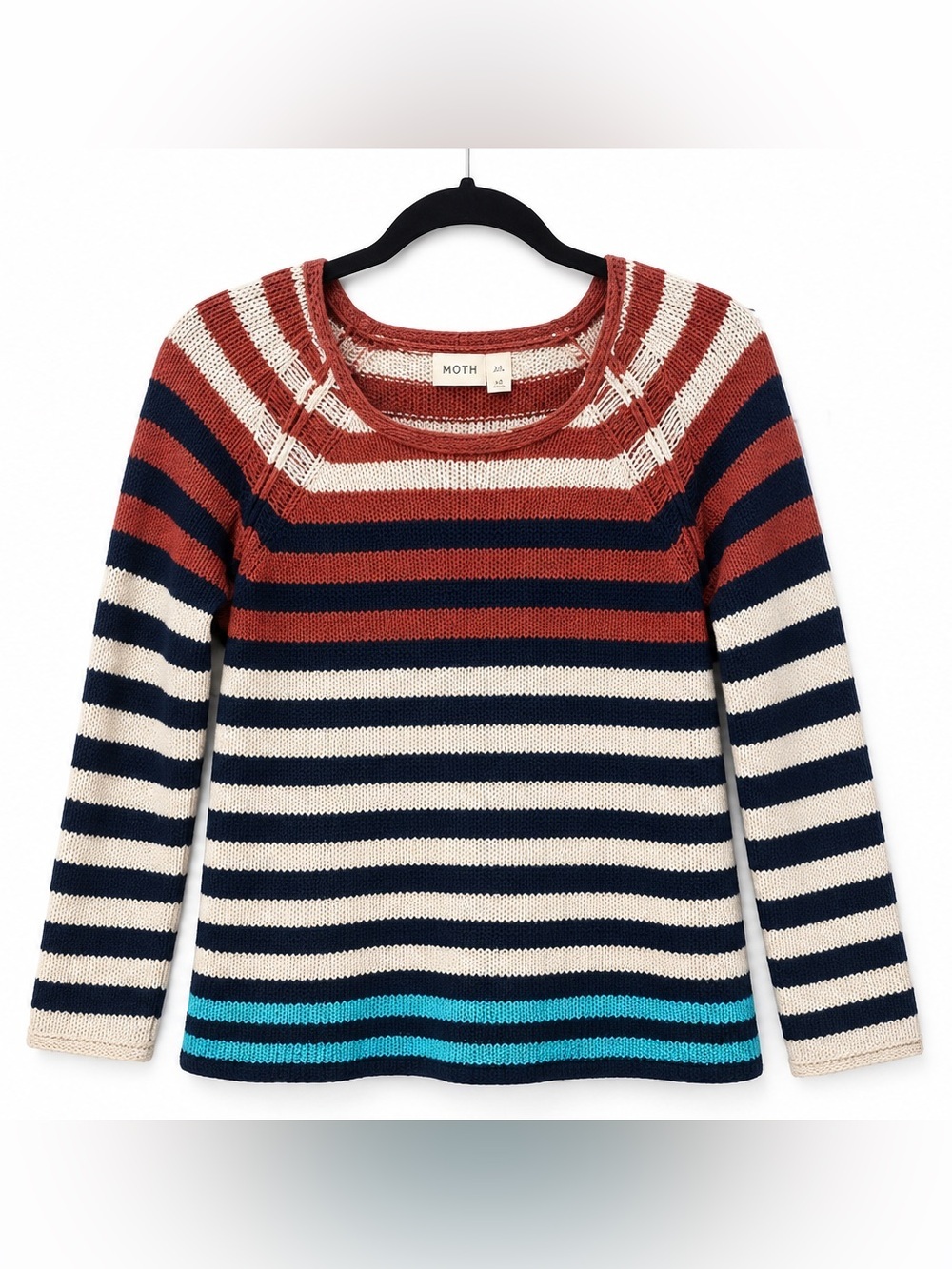 Anthropologie MOTH Striped Cotton Knit Sweater XS